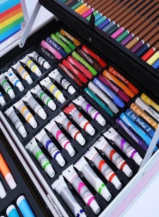 Breatoi Unicorn Art Set for Kids - 145+ Piece Drawing & Painting Kit with Crayons, Markers, Pencils, Watercolors & More - Gift for Girls Ages 5+ (Unicorn Blue) - Image 5